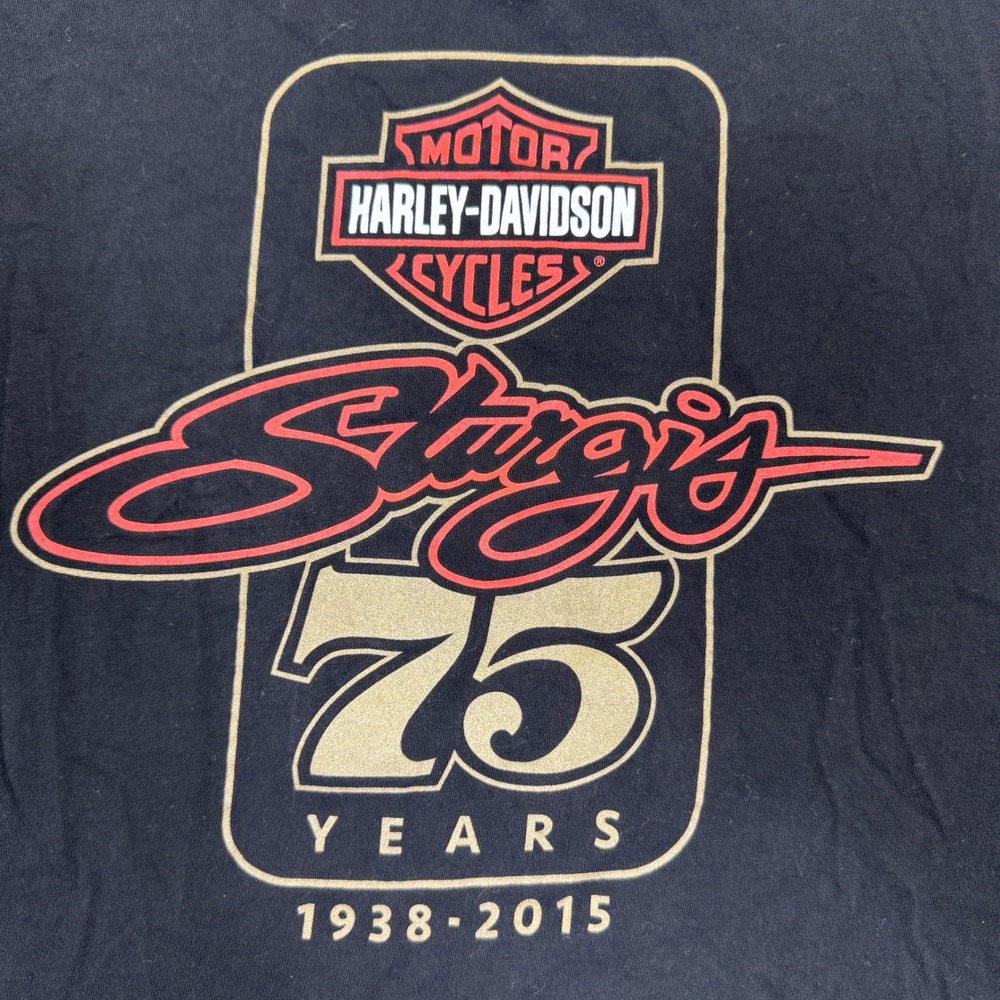 Harley-Davidson Sturgis 75th Anniversary Shirt Men XL Black 2015 Rally